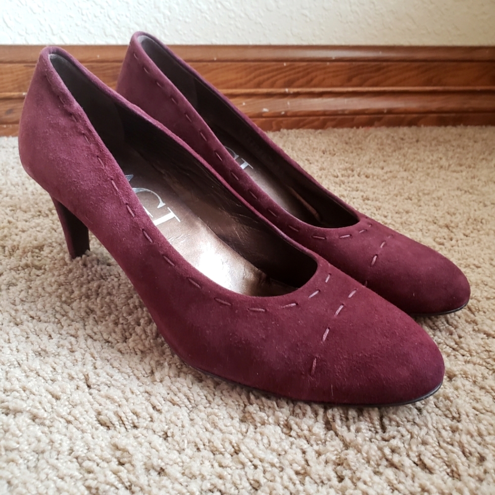 AGL Suede Pumps Burgundy